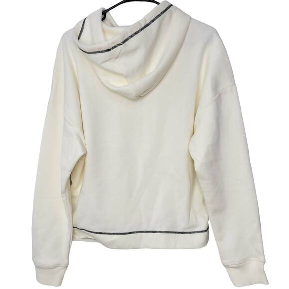 Fabletics Yitty Major Label Cream Contrast Stitch Fleece Hoodie Women Sz M - Picture 6 of 6
